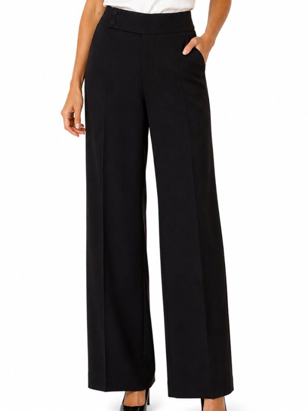 Nanette Lepore Black Tuxedo-style Wide-leg Trousers Size 10